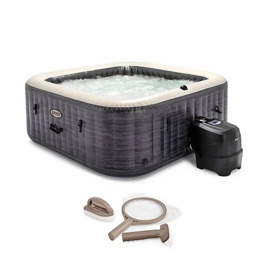 * Intex Purespa Plus Inflatable Square Hot Tub Spa With Maintenance Accessory Kit Sporting Goods