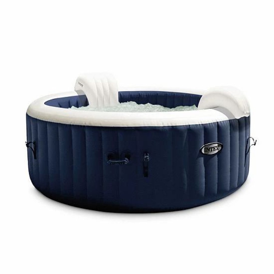 * Intex Purespa Plus 6 Person Inflatable Hot Tub Bubble Jet Spa W/ 2 Seats, Navy Sporting Goods