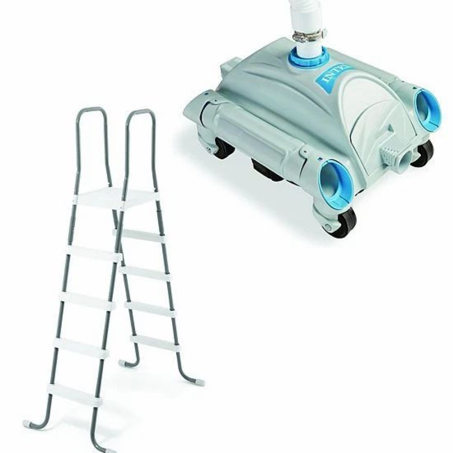 * Intex Swimming Pool Ladder For 52 Wall Height Pools & Pool Side Vacuum Cleaner Sporting Goods