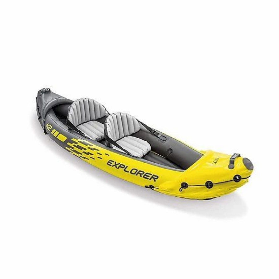 * Intex 68307Ep Explorer K2 2 Person Inflatable Kayak Set And Air Pump, Yellow Fitness