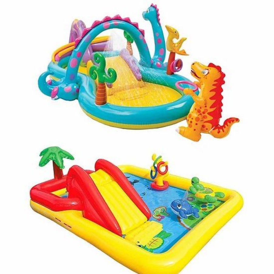 * Intex Dinoland Kiddie Inflatable Pool & Inflatable Ocean Backyard Kiddie Pool Outdoor Play Toys