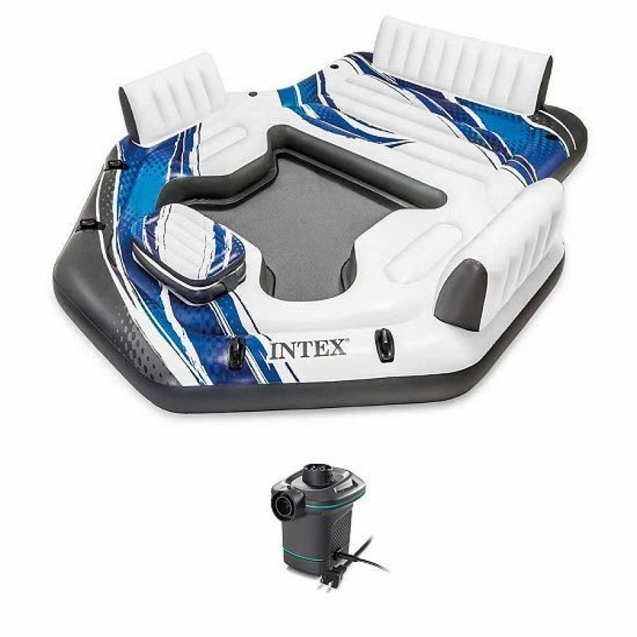 * Intex Adult 5 Seat Pool Float W/ Quick Fill Ac Electric Air Pump Outdoor Play Toys