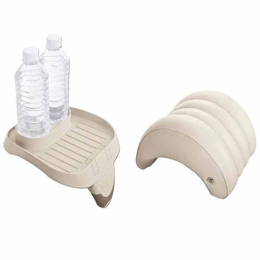 * Intex Attachable Cup Holder & Refreshment Tray & Inflatable Headrest Sporting Goods