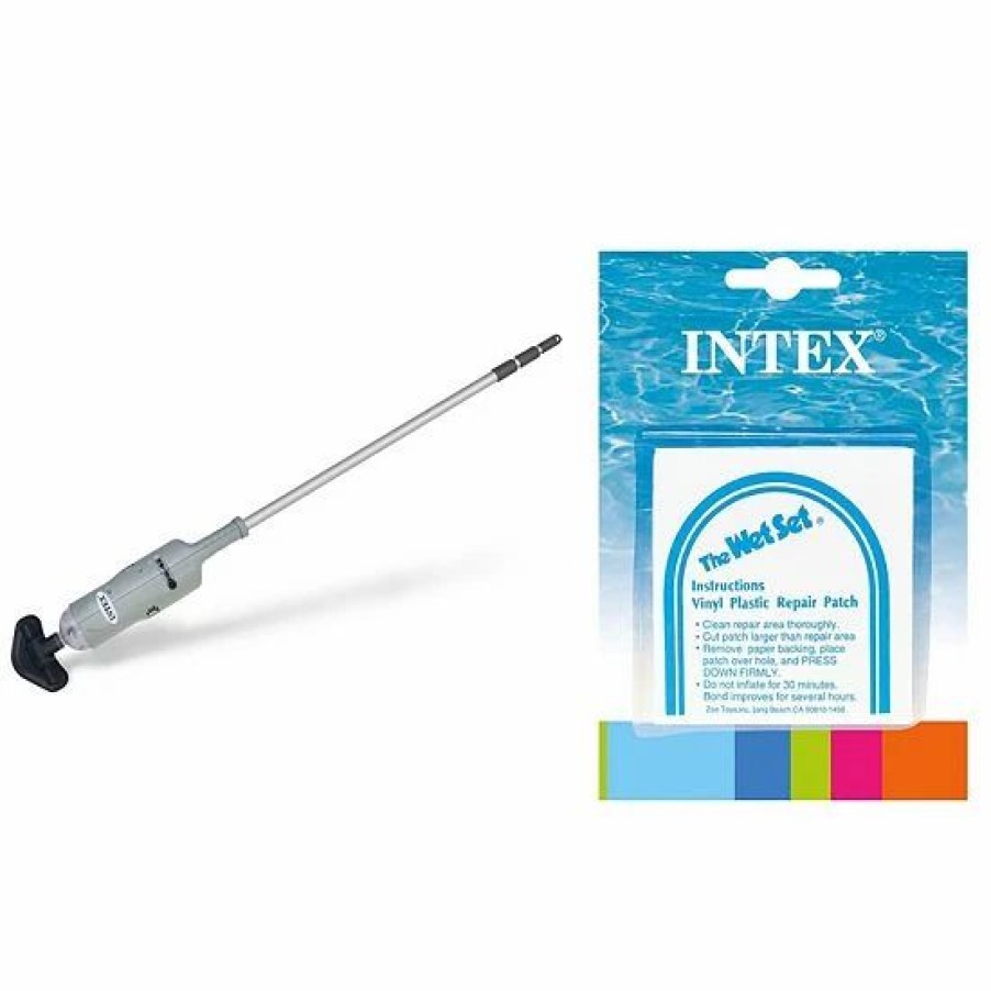 * Intex Rechargeable Handheld Swimming Pool Vacuum & Wet Set Repair 6 Patch Kit Sporting Goods