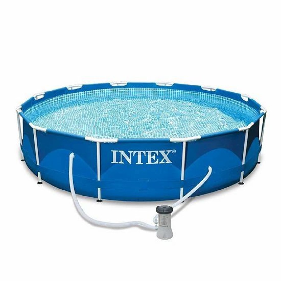 * Intex 12 X 30 Metal Frame Swimming Pool W/ Filter Pump & Pool Maintenance Kit Sporting Goods