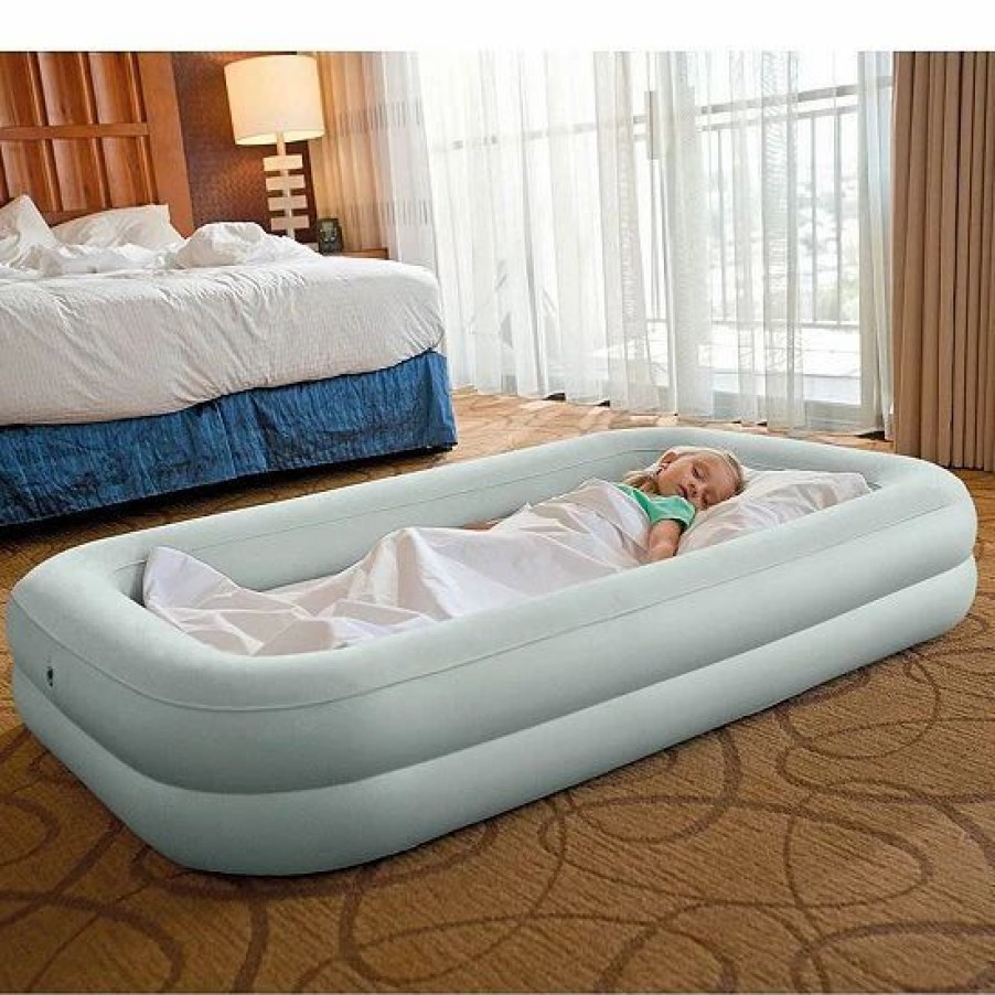 * Intex Kids Travel Air Mattress Inflatable Bed With Raised Sides And Hand Pump Mattresses & Accessories