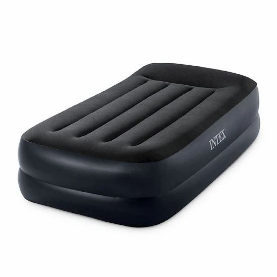 * Intex Dura Beam Plus Pillow Raised Airbed Mattress With Built In Pump, Twin Beds & Headboards