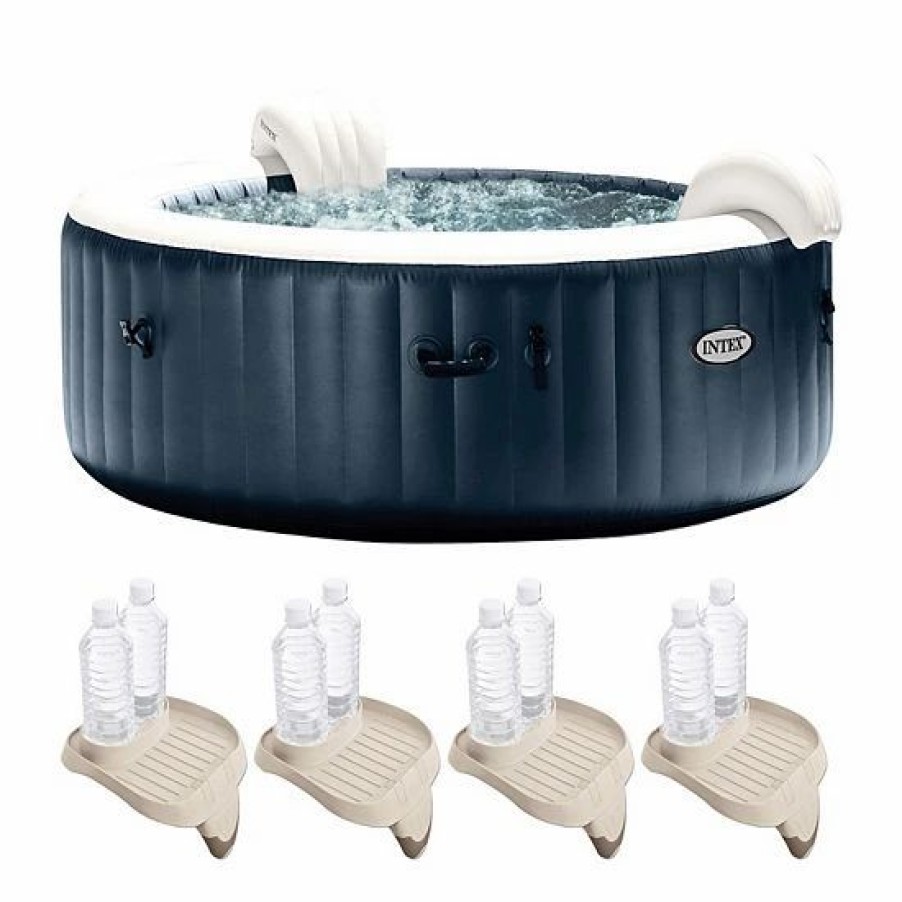 * Intex Purespa Plus Portable Inflatable Hot Tub, 85 28 , W/ 4 Cup Holders & Trays Sporting Goods