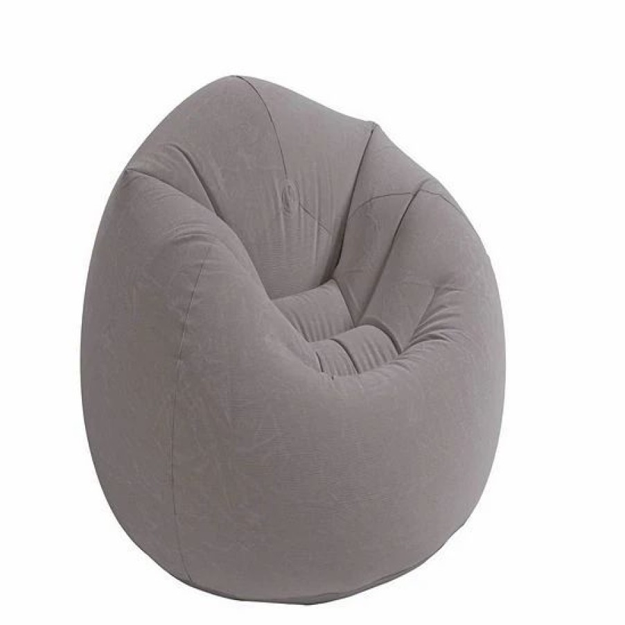 * Intex 68579Ep Inflatable 42 X 41 X 27 Inch Beanless Bag Lounge Chair, Gray Chairs