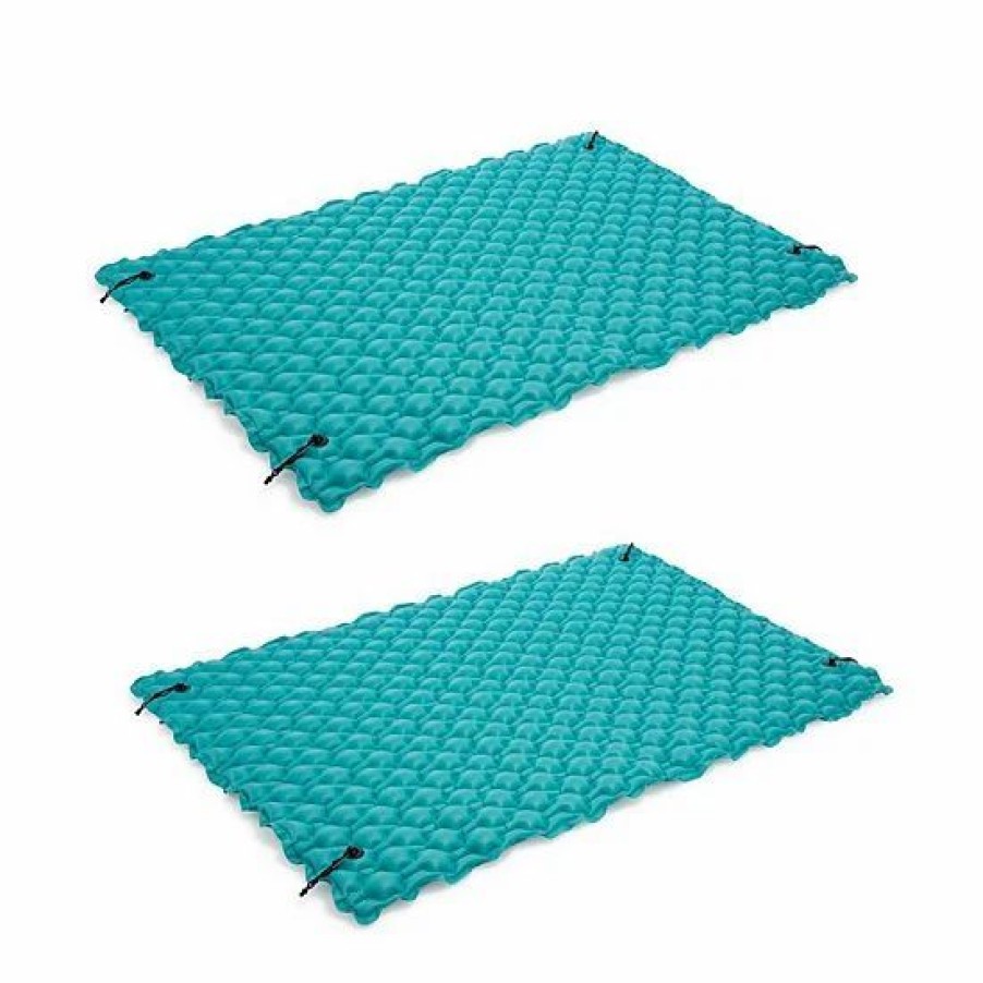 * Intex 9.5 Inflatable Floating Water Swimming Pool Lake Mat Platform Pad, 2 Pack Outdoor Play Toys